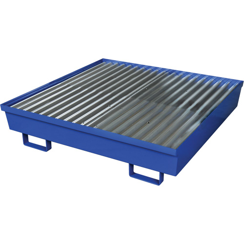 Palette de confinement des d&eacute;versements en acier, Capacit&eacute; de d&eacute;versement 92 gal. US, 54" x 54,25" x 12" Superchem Industries