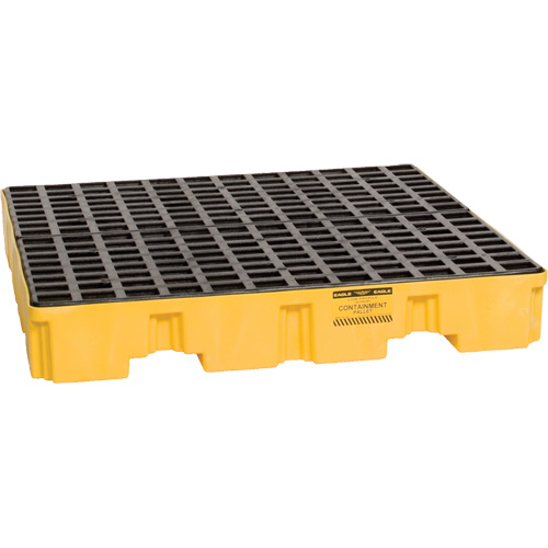 Palette de confinement des d&eacute;versements, Capacit&eacute; de d&eacute;versement 66 gal. US, 51,5'' x 51,5'' x 8" Superchem Industries
