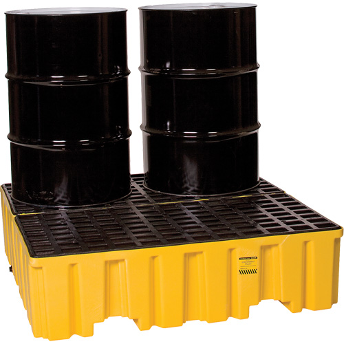 Palette de confinement des d&eacute;versements, Capacit&eacute; de d&eacute;versement 132 gal. US, 51" x 52,5" x 13,75" Superchem Industries