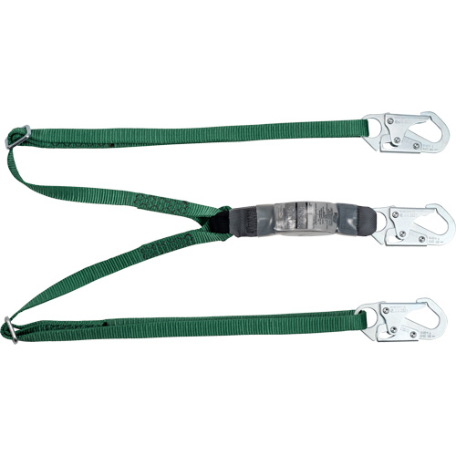 V-Series Lanyard, 6', Snap Hook Center, Snap Hook Leg Ends, Polyester Superchem Industries
