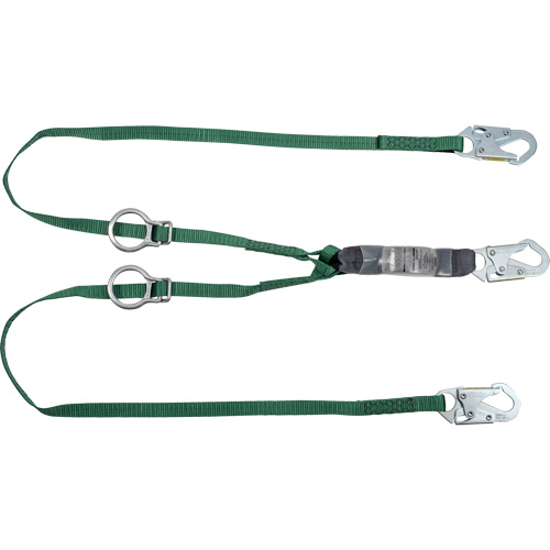 V-Series Lanyard, 3', Rebar Hook Center, Snap Hook Leg Ends, Polyester Superchem Industries