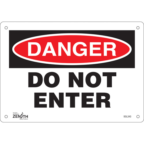 Enseigne Do Not Enter, 7" x 10", Aluminium, Anglais Superchem Industries