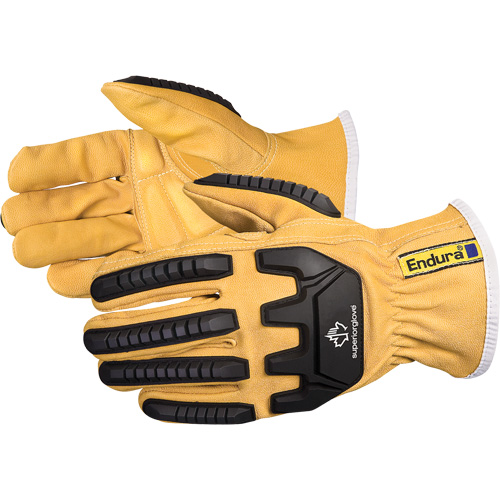 Gants de conducteur antichocs Endura, T-petit, Paume en Cuir fleur de ch&egrave;vre, Kevlar Superchem Industries