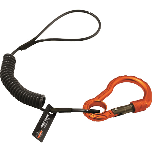 Squids&reg; 3156 Tool Lanyard, Coil, Carabiner/Loop Superchem Industries