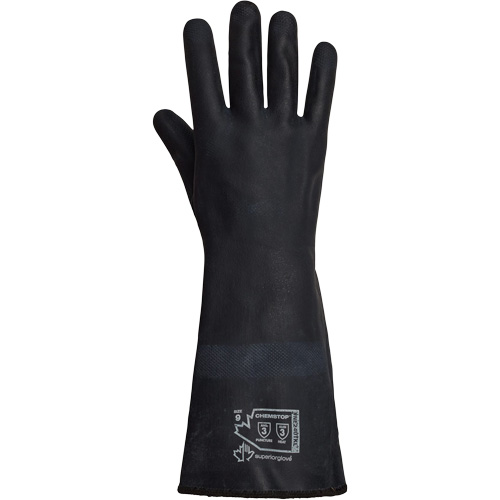 SolvStop Heady-Duty Chemical & Heat-Resistant Gloves, Neoprene, 8, Protects Up To 392° F (200° C) Superchem Industries