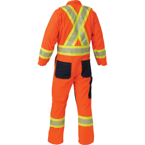 Combinaison ind&eacute;chirable, Moyen (grande taille), Orange haute visibilit&eacute; Superchem Industries