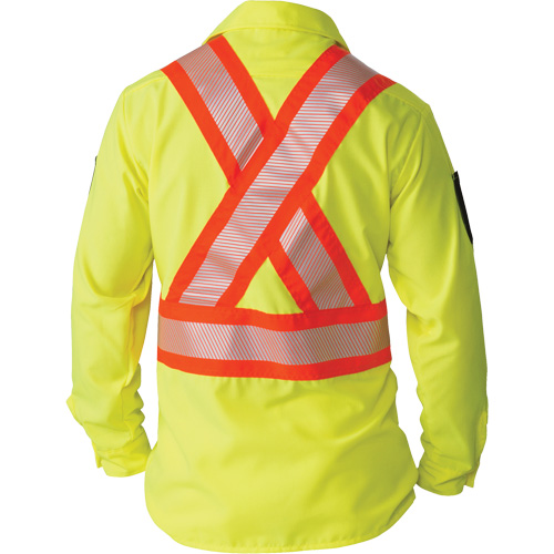 Chemise &agrave; manches longues haute visibilit&eacute; ind&eacute;chirable, Polyester, Petit, Jaune lime haute visibilit&eacute; Superchem Industries