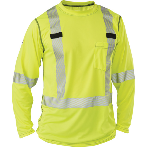 T-shirt &agrave; manches longues haute visibilit&eacute; Polartec Power Grid, Polyester, 2T-Grand, Jaune lime haute visibilit&eacute; Superchem Industries