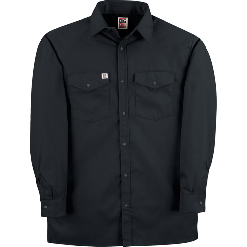 Twill Work Shirt with Snap, Men's, Medium (Tall), Black Superchem Industries