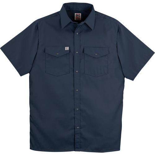 Chemise de travail &agrave; manches courtes en tissu crois&eacute; avec boutons-pression, Hommes, Petit, Bleu marine Superchem Industries