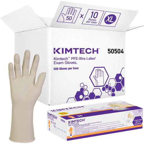 Kimtech XTRA-PFE Medical Gloves, X-Large, Latex, 6-mil, Powder-Free, White, Class 2 Superchem Industries