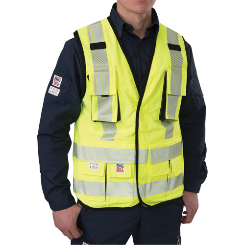 Veste antid&eacute;chirure pour arpenteur, Jaune lime haute visibilit&eacute;, Petit, Polyester Superchem Industries
