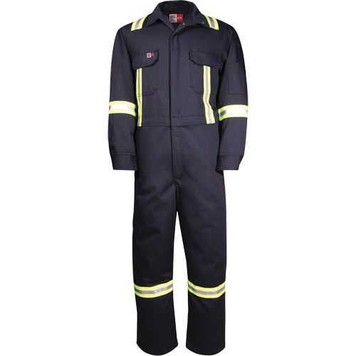 Combinaisons avec mat&eacute;riau r&eacute;fl&eacute;chissant de luxe Westex UltraSoft, Taille 36 (grande taille), Bleu marin, 8,7 cal/cm² Superchem Industries