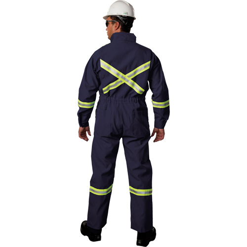Combinaisons avec mat&eacute;riau r&eacute;fl&eacute;chissant de luxe Westex UltraSoft, Taille 36 (grande taille), Bleu marin, 8,7 cal/cm² Superchem Industries