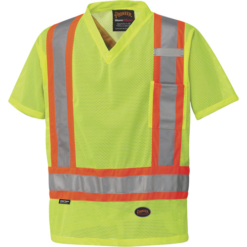 5997 High Visibility Safety T-Shirt, Polyester, Small, High Visibility Lime-Yellow Superchem Industries