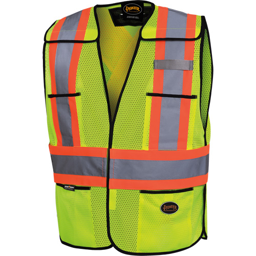 6927 Safety Vest, High Visibility Lime-Yellow, Polyester Superchem Industries