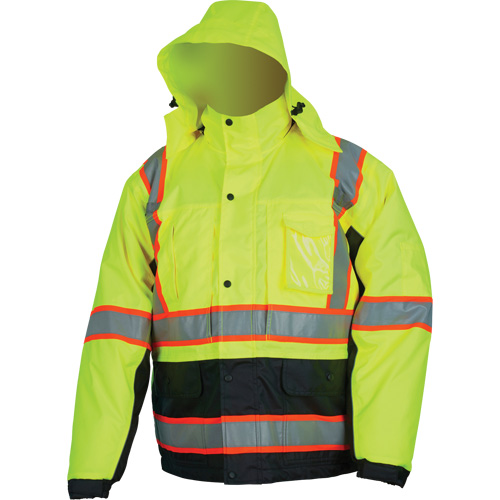 Veste isol&eacute;e haute visibilit&eacute;, Polyester/Polyur&eacute;thane, Jaune lime haute visibilit&eacute;, Petit Superchem Industries