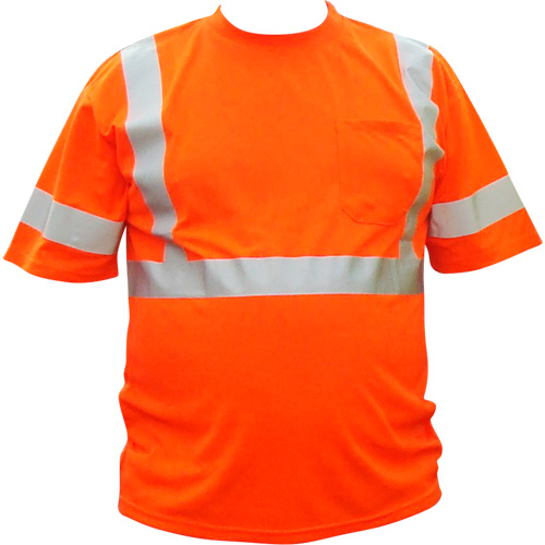 Chemise &agrave; manche courte haute visibilit&eacute;, Coton, 3T-Grand, Orange haute visibilit&eacute; Superchem Industries