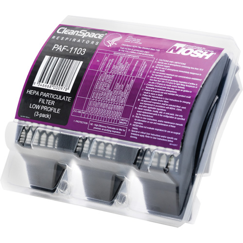 Filtres HEPA minces, Particules, Paquet de 3 Superchem Industries