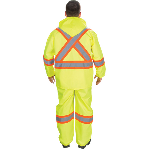 RZ1000 Rain Suit, Polyester, Medium, High Visibility Lime-Yellow Superchem Industries