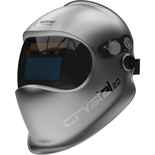 Crystal 2.0 Auto Darkening Welding Helmet, 3.94" L x 1.97" W View Area, 2/4 - 12 Shade Range, Silver Superchem Industries