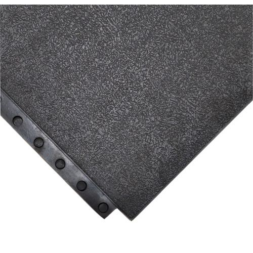 Tapis antifatigue 24/Seven Locksafe, Lisse, 3' x 3' x 5/8", Noir, Caoutchouc naturel Superchem Industries