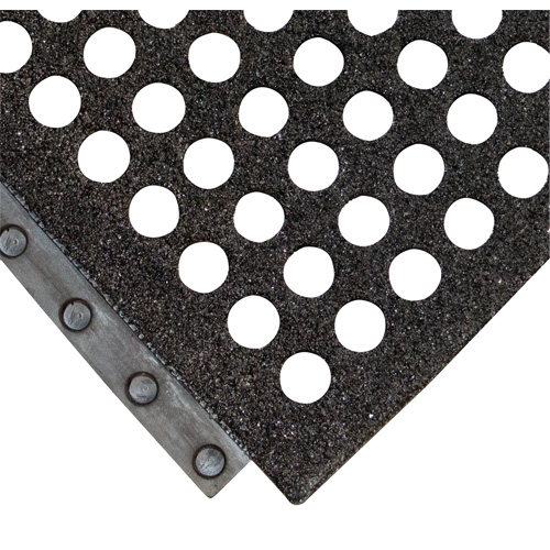 24/Seven&reg; Locksafe&reg; Anti-Fatigue Mat, Honeycomb, 3' x 3' x 5/8", Black, Natural Rubber Superchem Industries
