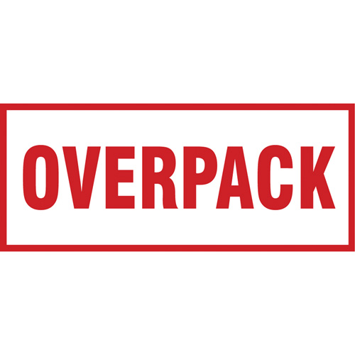 "Overpack" Handling Labels, 6" L x 2-1/2" W, Red on White Superchem Industries