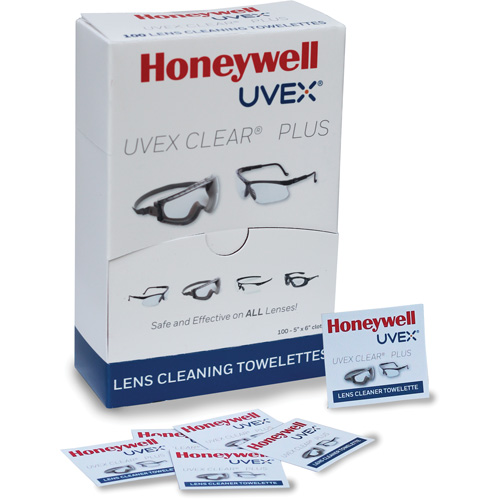 Uvex&reg; Clear&reg; Plus Towelettes, 5.25" x 8", Pack Of 100 Superchem Industries