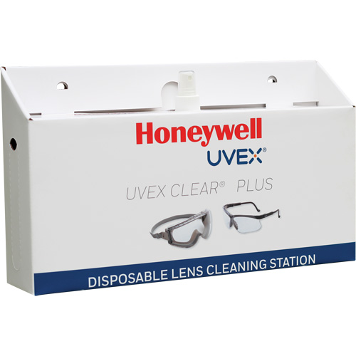 Uvex&reg; Clear&reg; Plus Disposable Lens Cleaning Station, Cardboard, 16" L x 3.19" D x 9.25" H Superchem Industries