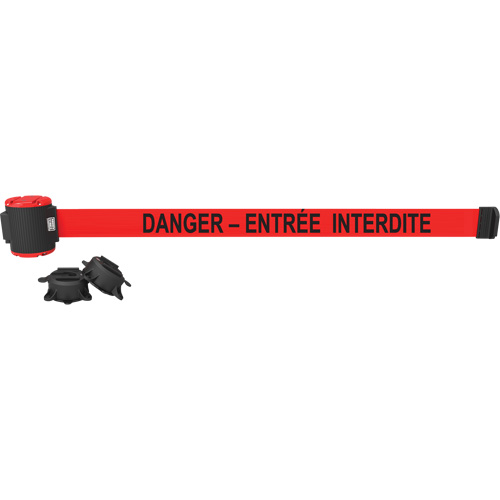 Wall Mount Barrier, Plastic, Magnetic Mount, 30', Red Tape Superchem Industries
