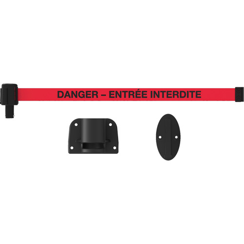 Plus Wall Mount Barrier System, Plastic, Screw Mount, 15', Red Tape Superchem Industries