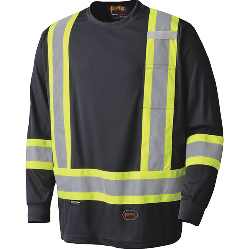 6997 Chandail de s&eacute;curit&eacute; &agrave; manches longues, Polyester, T-petit, Noir Superchem Industries
