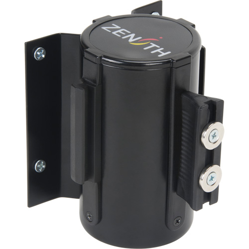 Barri&egrave;re &agrave; fixation murale avec ruban magn&eacute;tique, Acier, Fixation par vis, 7', Ruban Rouge Superchem Industries