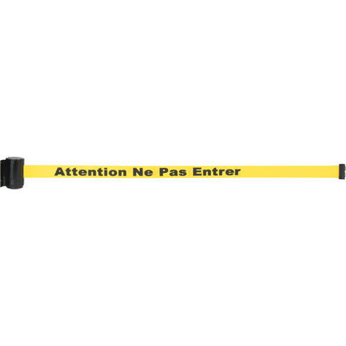 Wall Mount Barrier with Magnetic Tape, Steel, Screw Mount, 7', Yellow Tape Superchem Industries