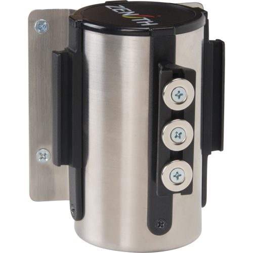 Wall Mount Barrier with Magnetic Tape, Steel, Screw Mount, 12', Yellow Tape Superchem Industries