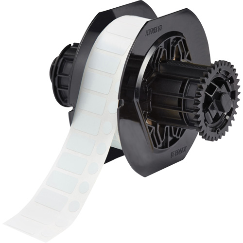 &eacute;tiquettes pour laboratoire et couvercles de flacon r&eacute;sistant aux produits chimiques de s&eacute;rie B33, Polyester, 1" lo x 0,5" h, Blanc Superchem Industries