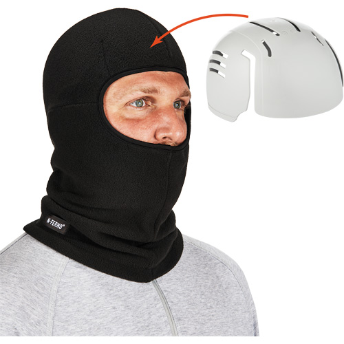 Passe-montagne avec fermeture &agrave; glissi&egrave;re et casque antichoc &agrave; ins&eacute;rer N-Ferno, Molleton/Polyester, Noir Superchem Industries