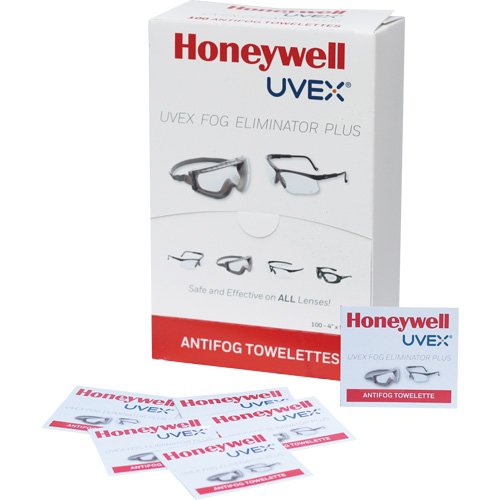Lingettes antibu&eacute;e pour lunettes Uvex Fog Eliminator Plus, 4" x 5", Paquet de 100 Superchem Industries
