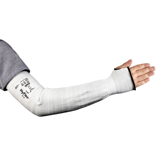 HyFlex&reg; 11-211 Series Narrow Cut Resistant Sleeve, Intercept, 18", ASTM ANSI Level A2/EN 388 Level 2, Grey Superchem Industries