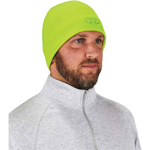 N-Ferno&reg; Skull Cap Beanie Hat with LED Lights, One Size, High-Visibility Lime Green Superchem Industries