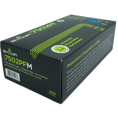 Biodegradable Disposable Gloves, X-Small, Nitrile, 2.5-mil, Powder-Free, Blue Superchem Industries