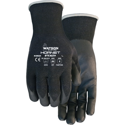 Gants r&eacute;sistants aux coupures Stealth Hornet, Taille Petit, Calibre 18, Rev&ecirc;tement Mousse de nitrile, Enveloppe en Fibre de verre/PEHP/Nylon/Spandex, ASTM ANSI niveau A4/EN 388 niveau 5 Superchem Industries