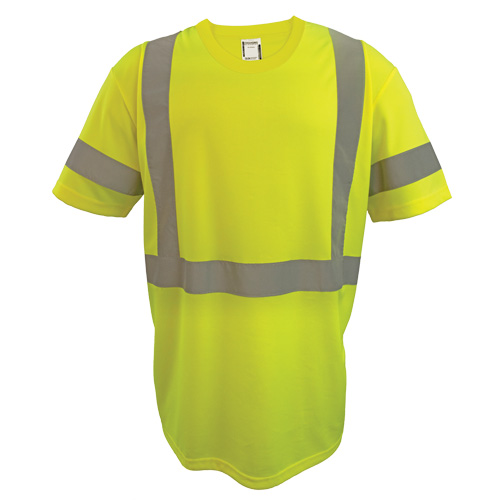 Chemise de s&eacute;curit&eacute; &agrave; manches courtes, Polyester, 2T-Grand, Jaune lime haute visibilit&eacute; Superchem Industries