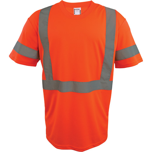 Short Sleeve Safety T-Shirt, Polyester, 2X-Large, High Visibility Orange Superchem Industries