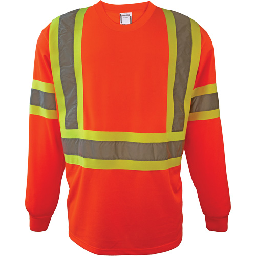 Chemise de s&eacute;curit&eacute; &agrave; manches longues, Polyester, 3T-Grand, Orange haute visibilit&eacute; Superchem Industries