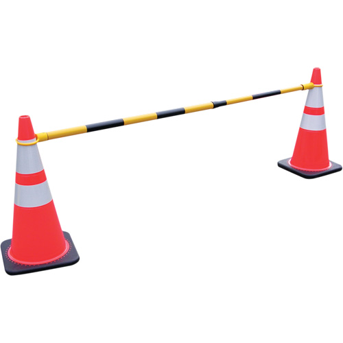 Retractable Cone Bar, 7'2" Extended Length, Black/Yellow Superchem Industries