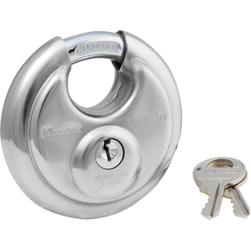 Cadenas &agrave; arceau prot&eacute;g&eacute;, Argent, Cl&eacute;s diff&eacute;rentes, Acier inoxydable, Largeur de 2-3/4" Superchem Industries