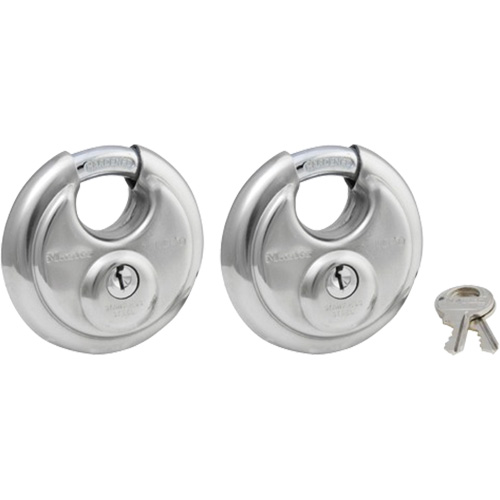 Cadenas &agrave; arceau prot&eacute;g&eacute;, Argent, Cl&eacute;s identiques, Acier inoxydable, Largeur de 2-3/4" Superchem Industries