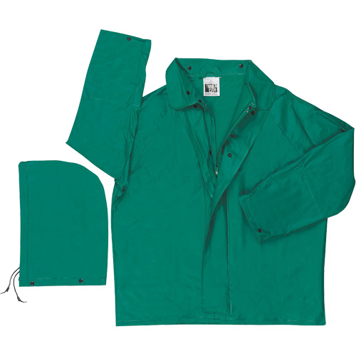 Dominator Limited Flammability Rain Jacket, Polyester/PVC, 2X-Large, Green Superchem Industries